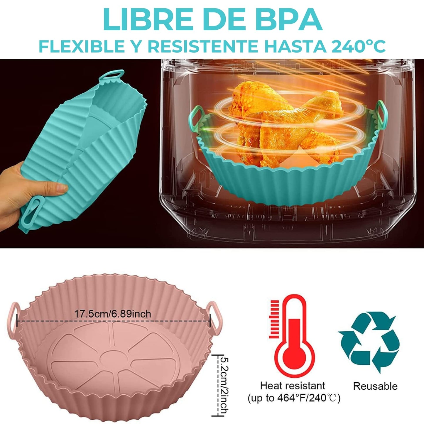 🔥 KIT X6 MOLDES DE SILICONA ANTIADHERENTES 🍟