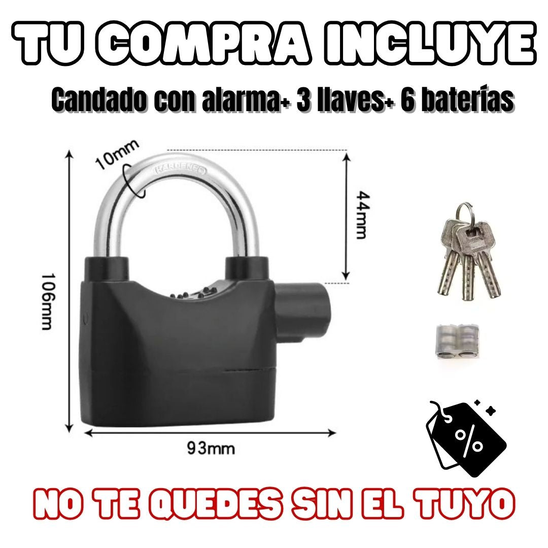 🔐 Candado Anti Robo con Alarma 🚨