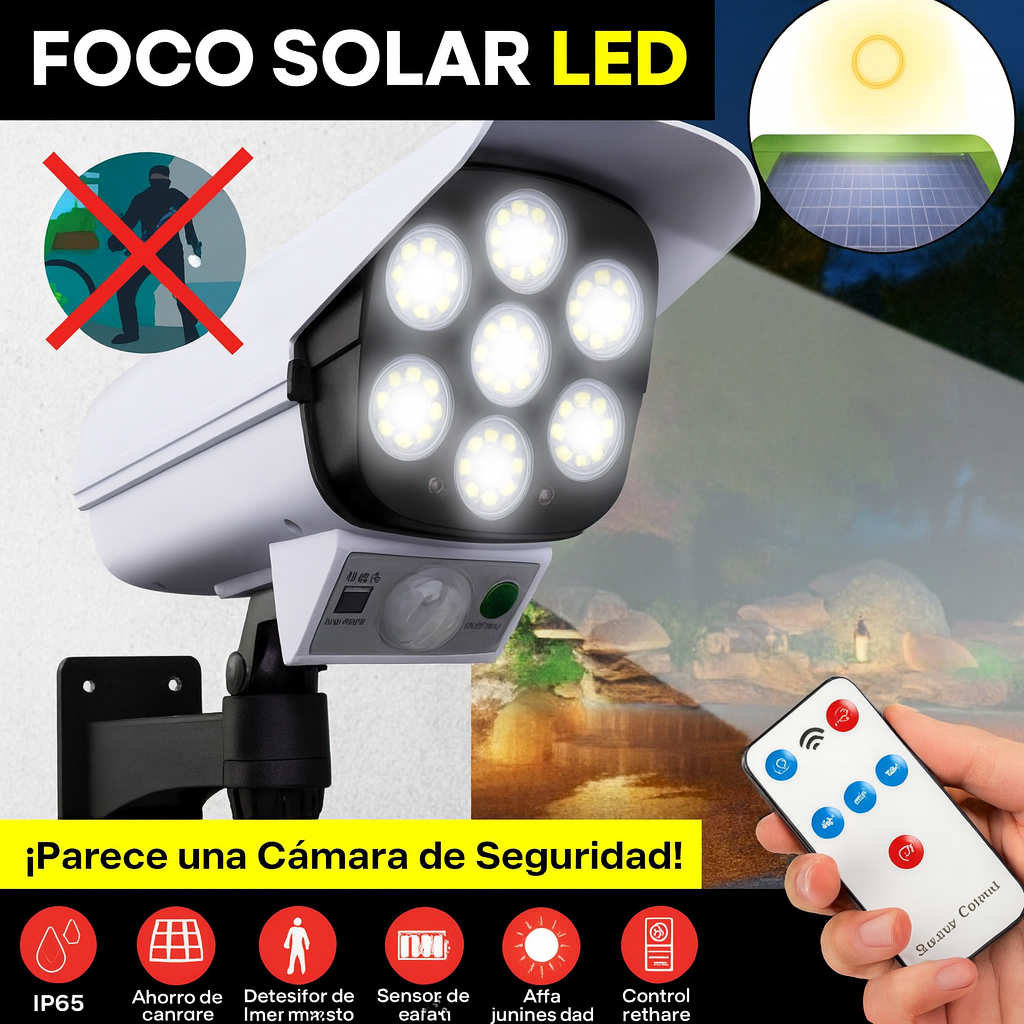 Foco Solar GuardCam™ – Ilumina y protege tu hogar sin gastar en luz