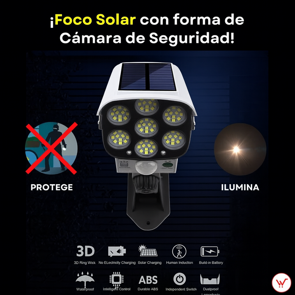 Foco Solar GuardCam™ – Ilumina y protege tu hogar sin gastar en luz
