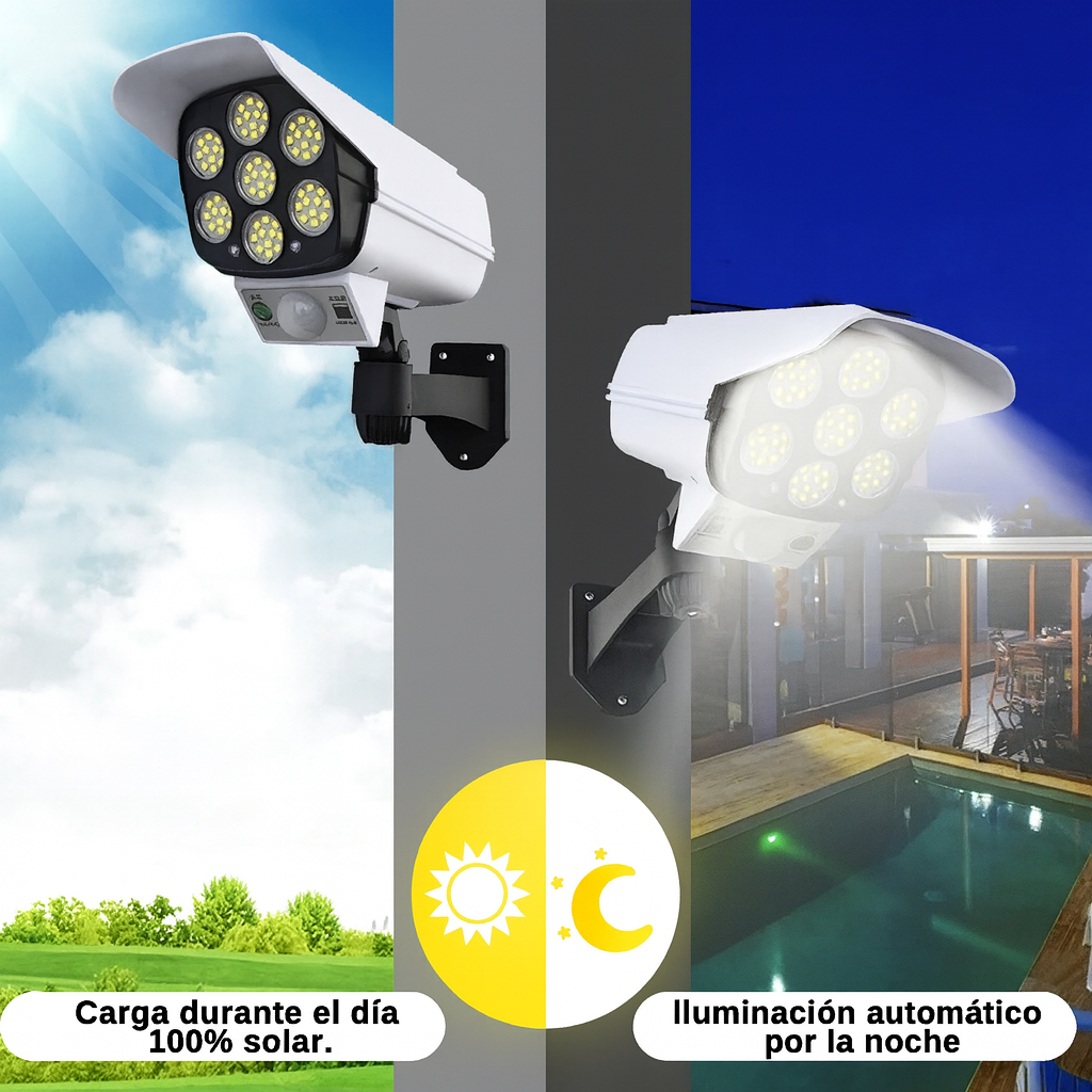 Foco Solar GuardCam™ – Ilumina y protege tu hogar sin gastar en luz