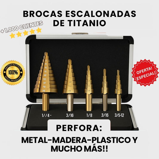 TitanStep™ 🔩 – Brocas cónicas de titanio para perforar sin esfuerzo