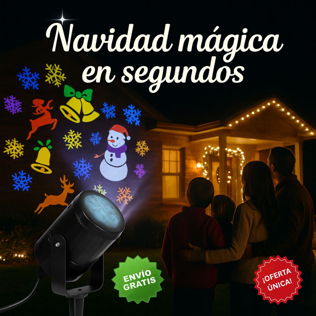 Proyector Navideño™ – Convierte tu hogar en un espectáculo luminoso en segundos✨🎄