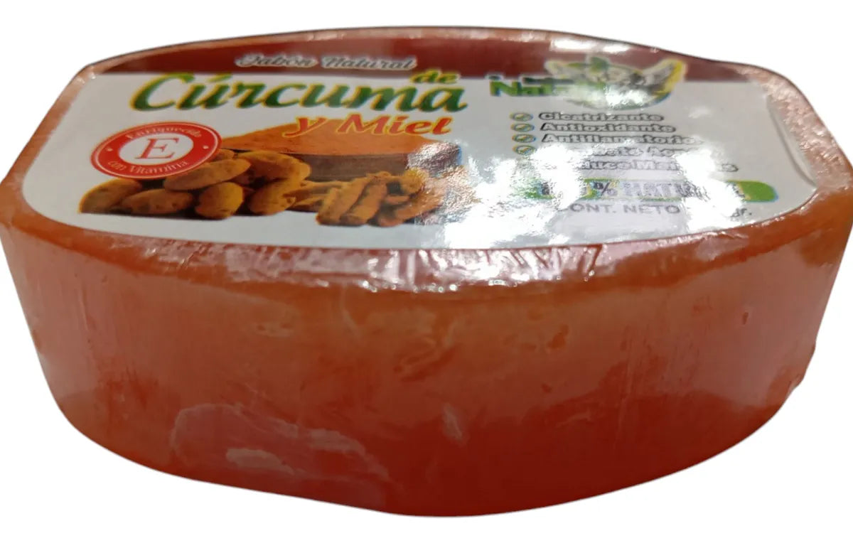 "Cúrcuma Glow™ 🌿 Limpieza y brillo natural, todo en una barra".