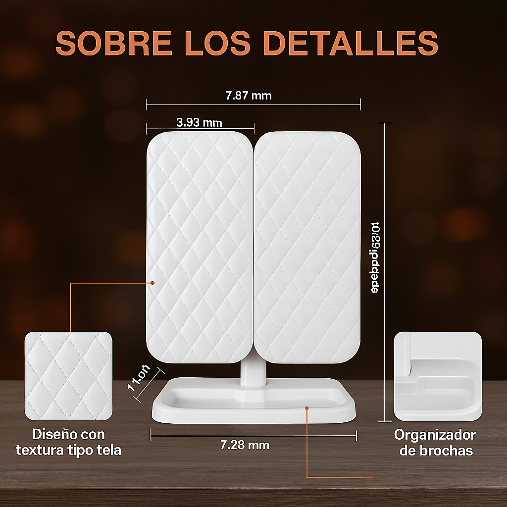 🌟 GlowPro Tripled™ – Espejo LED Triplegable Premium ✨💄