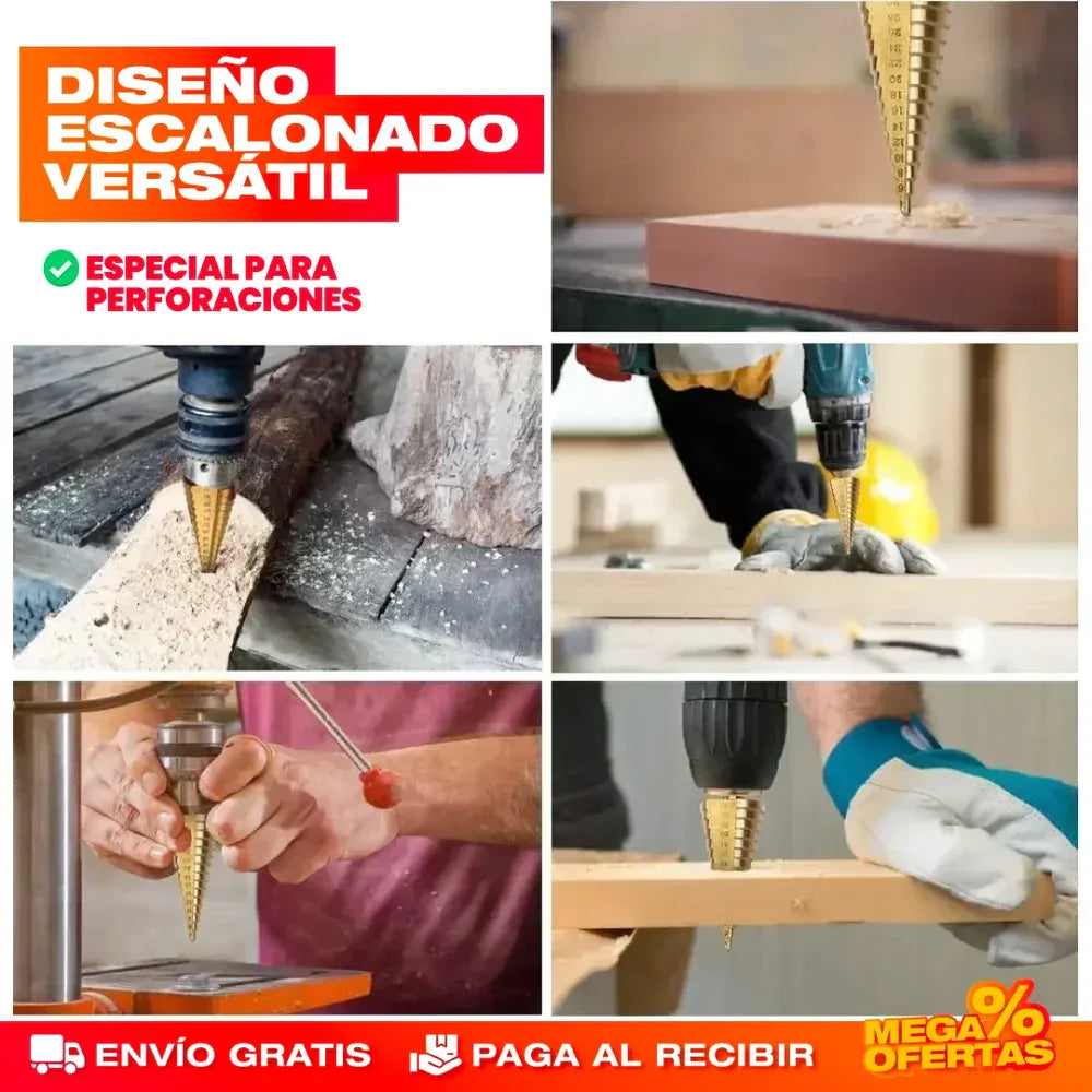 TitanStep™ 🔩 – Brocas cónicas de titanio para perforar sin esfuerzo