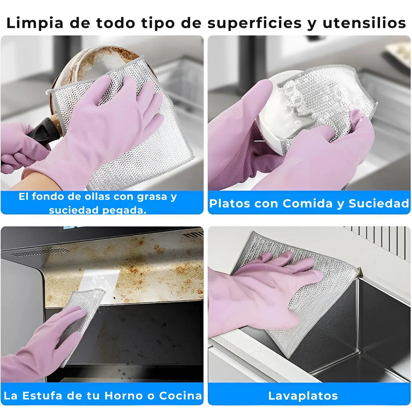 BrilloTotal™ – Limpieza profunda sin esfuerzo - Kit de 10 paños reutilizables ✨