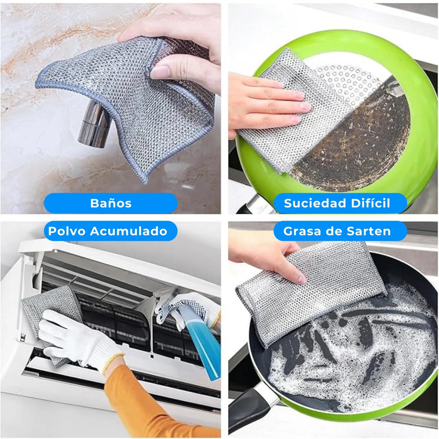 BrilloTotal™ – Limpieza profunda sin esfuerzo - Kit de 10 paños reutilizables ✨
