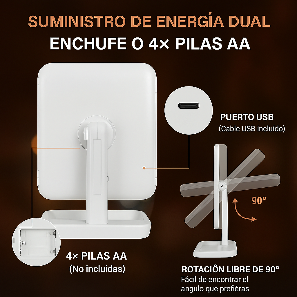 🌟 GlowPro Tripled™ – Espejo LED Triplegable Premium ✨💄